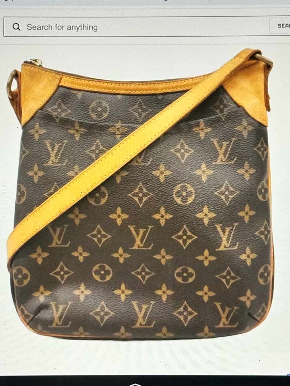 Authentic LOUIS VUITTON Brown Monogram Odeon MM Shoulder Bag - Picture 4 of 11